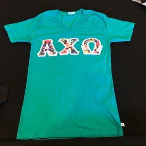 Alpha Chi Omega Stitched Letter Shirt